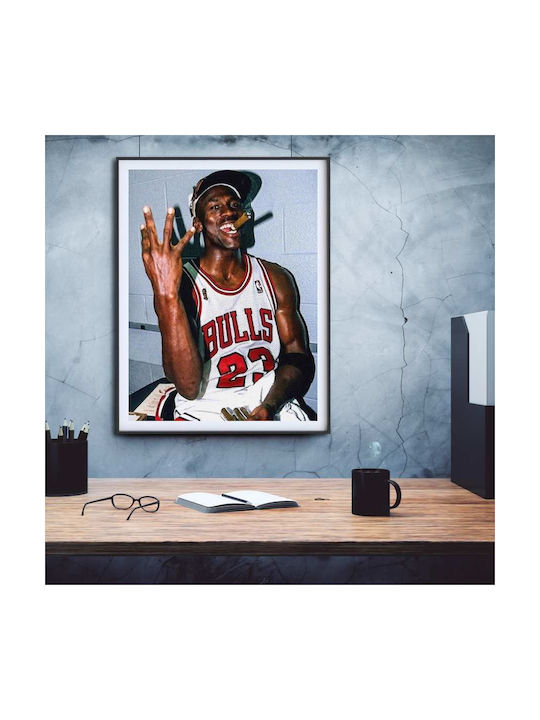 Poster Nba Michael Jordan Kds011a 40cm X 50cm Premium Μαύρο Ξύλινο Κάδρο