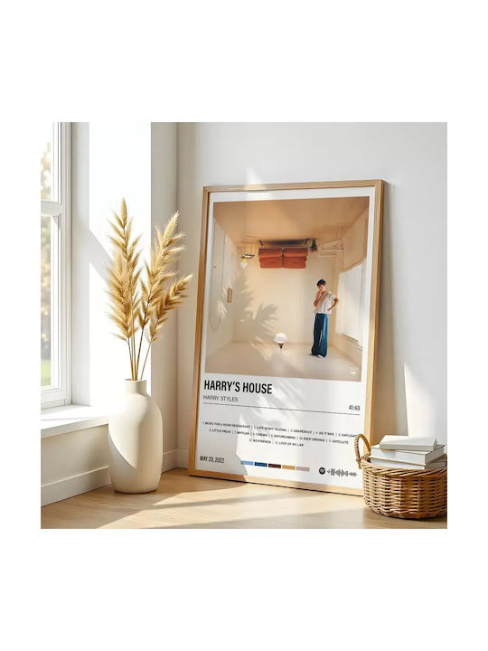 Music Poster Harry's House Ms054 40cm X 50cm Premium Black Wooden Frame