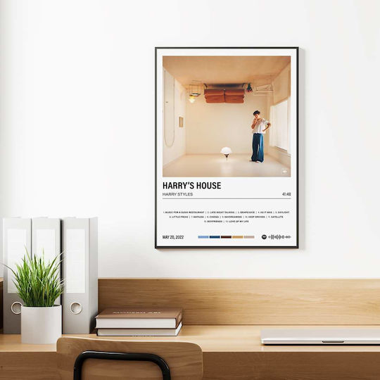 Music Poster Harry's House Ms054 40cm X 50cm Premium Black Wooden Frame