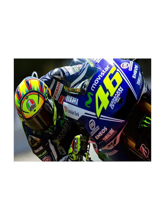 Poster MotoGP Valentino Rossi GP021 40cm x 50cm Premium Black Wooden Frame
