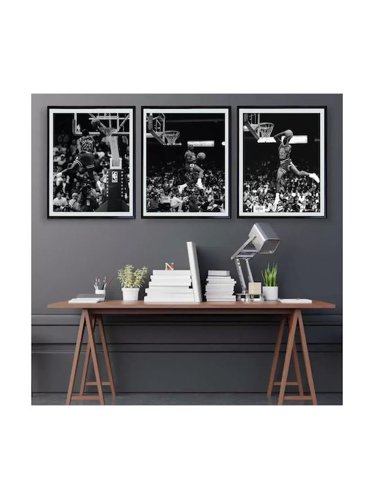 Poster Nba Michael Jordan Kds008a 40cm X 50cm Premium Μαύρο Ξύλινο Κάδρο