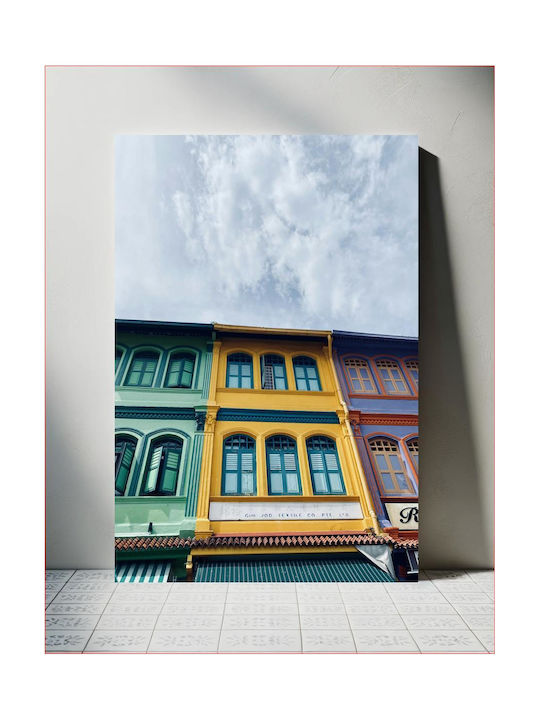 Panou Colorful Vintage Buildings Tablouri Decorative Polychrome Vintage Clădiri 70x100