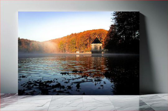 Autumn Reflections On Misty Lake Φθινοπωρινές Αντανακλάσεις Στη Λίμνη Misty 1