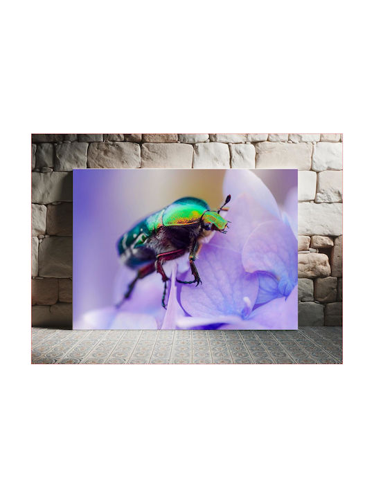 Панел Colorful Beetle On Flower Многоцветно Бръмбарче На Цвете 100x70