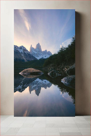 Πίνακας Mountain Reflection At Sunset Αντανάκλαση Βουνού Στο Ηλιοβασίλεμα 70x100 Πίνακας Mountain Reflection At Sunset Αντανάκλαση Βουνού Στο Ηλιοβασίλεμα 70x100