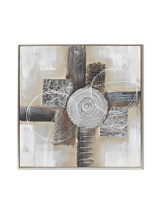 Karvounis Canvas Painting Abstract Designs Silver Frame 62x62x3.5cm Bd21b139a-22a