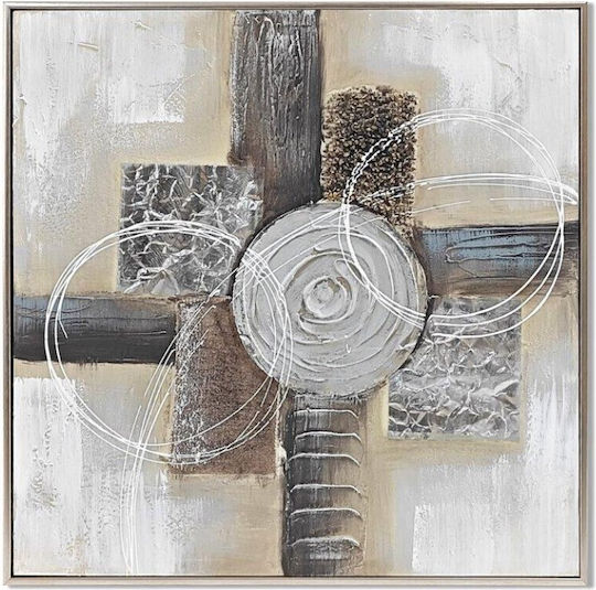 Karvounis Canvas Painting Abstract Designs Silver Frame 62x62x3.5cm Bd21b139a-22a Karvounis Canvas Painting Abstract Designs Silver Frame 62x62x3.5cm Bd21b139a-22a