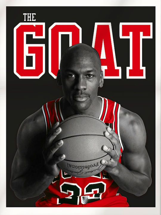 Poster Nba Michael Jordan Aka Goat Snk290 40cm X 50cm Κορνίζα Καφέ Ξύλου