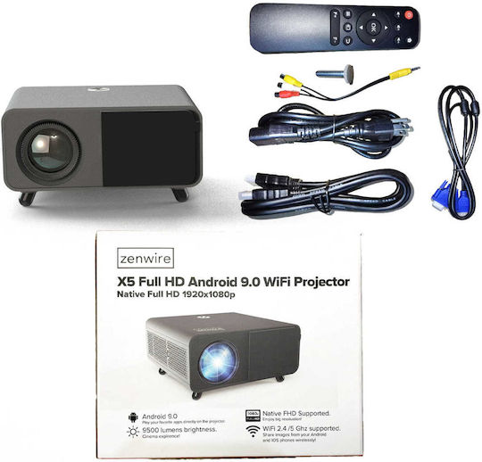 Zenwire Proiector X5 LCD Full HD cu Wi-Fi și Difuzoare Încorporate 1008399