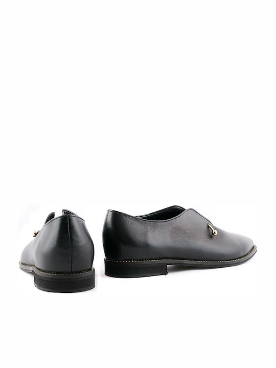 Damen Slip-Ons Leder Schwarze