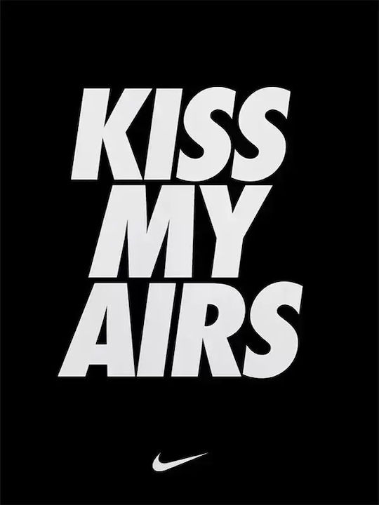 Poster Kiss My Airs Black & White Sneakers Snk136 40cm X 50cm Λευκή Ξύλινη Κορνίζα
