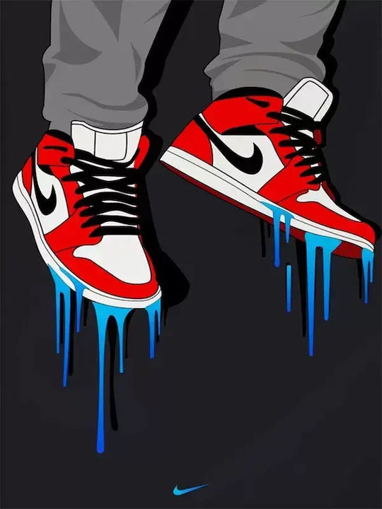 Poster Chicago Sneakers Snk126 40cm X 50cm Premium Black Wooden Frame