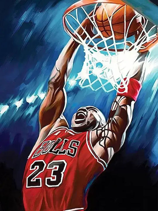 Poster Nba Jordan Chicago Bulls Kd0524 40cm X 50cm Premium Μαύρο Ξύλινο Κάδρο