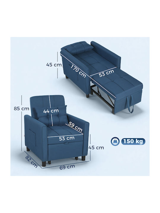 Relax Armchair Blue 69x82x85cm