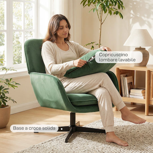 Relax Drehbarer Grüner Sessel 73x83.5x85cm