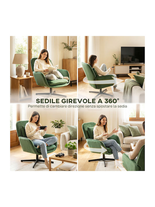 Relax Drehbarer Grüner Sessel 73x83.5x85cm