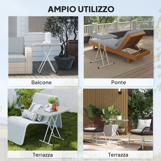 Metal Table For Small Outdoor Spaces Foldable Dark Grey 76x50x74cm