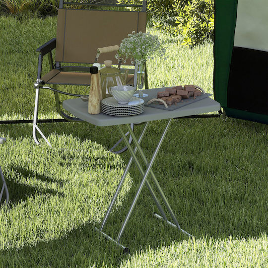 Metal Table For Small Outdoor Spaces Foldable Dark Grey 76x50x74cm