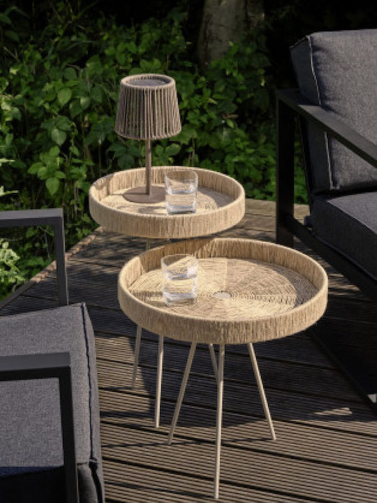 Auxiliary Table for Small Outdoor Spaces Black 58x38cm