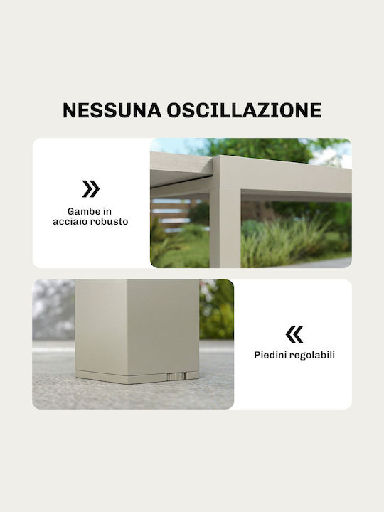 Outdoor Aluminum Extendable Table Light Gray 214x85x75cm