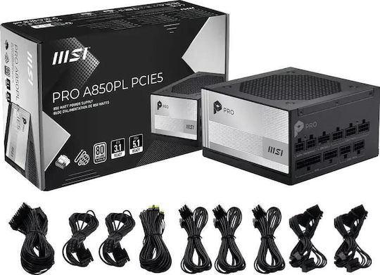 MSI PRO A850PL 850W Black Power Supply Full Modular