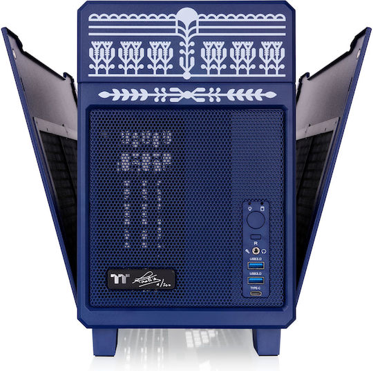 Thermaltake TR100 Koralie Edition Мини Кула Кутия За Компютър Кобалтово Син