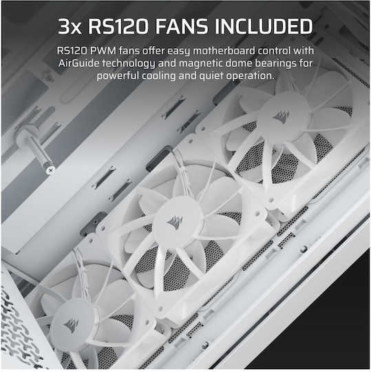 Corsair 3200D RS Midi Tower Κουτί Υπολογιστή Λευκό