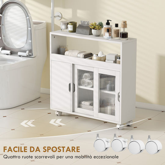 HomCom Bathroom Cabinet 71x20x70cm White