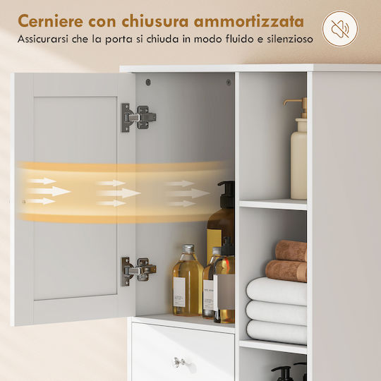 HomCom HomCom Badezimmerschrank für Wäscherei 60x28.8x171cm Weiß