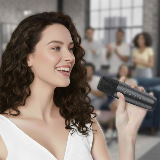 Blavec Ηχείο Karaoke με Ασύρματα Μικρόφωνα και Εφέ Φωτισμού WS-08 Μαύρο