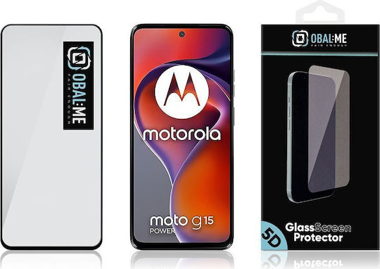 Obal:Me 5D 0.4mm Tempered Glass Black (Motorola G15, Motorola G15 Power)
