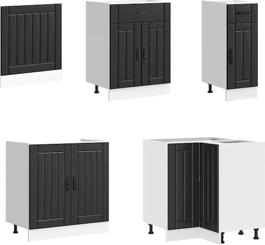 Küchenschrank mit Spüle mit Arbeitsplatte Schwarz 80x31x60cm