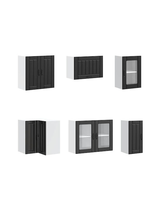 Küchenschrank mit Spüle mit Arbeitsplatte Schwarz 80x31x60cm