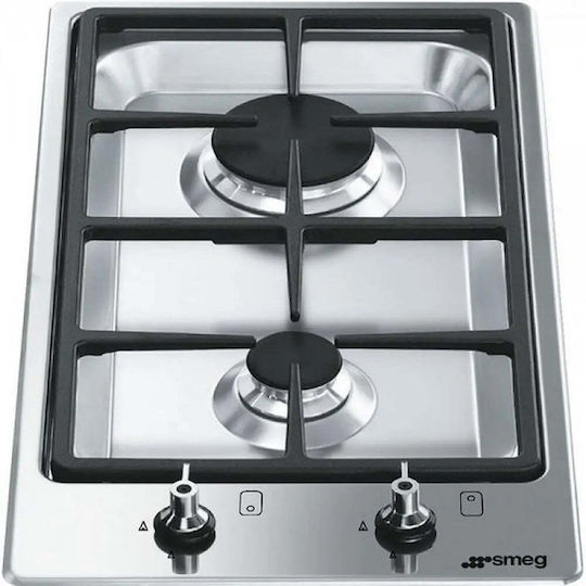 Smeg Domino Газов Автономен Плот Inox 31x51.2см Stainless Steel