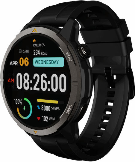 AGM Legion Smartwatch με Παλμογράφο (Μαύρο)