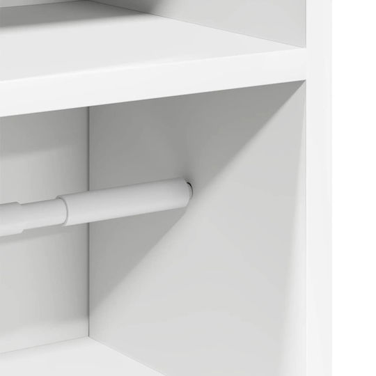 vidaXL Bathroom Column Cabinet Wall Hung M20.5xD22xH90cm White