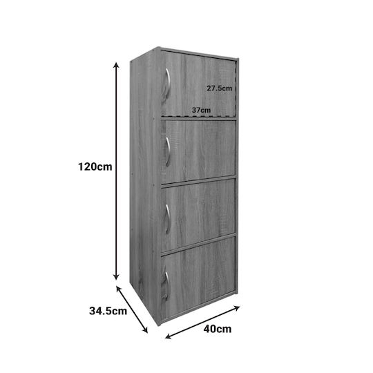 Pakketo Bathroom Column Cabinet Floor M40xD34.5xH120cm Sonoma