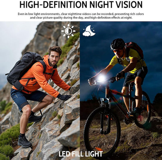 017215 Action Camera Full HD (1080p) με Οθόνη Μαύρη