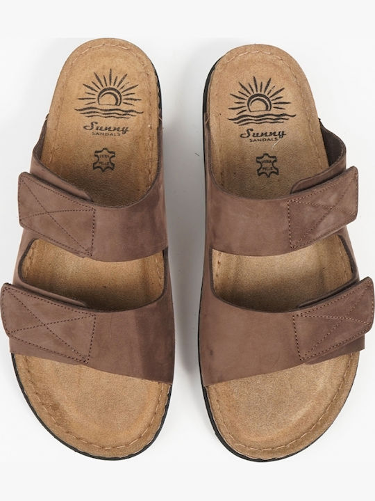 Leder Herrensandalen in Braun Farbe