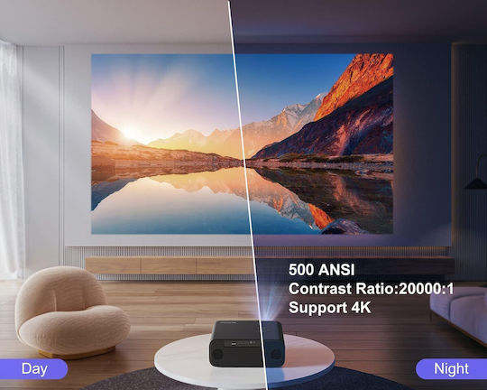 Wimius P62 Projector LCD Full HD με Wi-Fi και Ενσωματωμένα Ηχεία