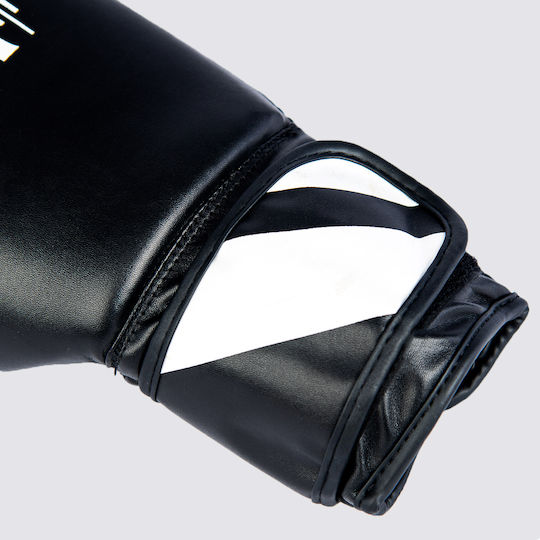 Boxing Pro Boxing Gloves Made of Synthetic Leather for Competition Black
