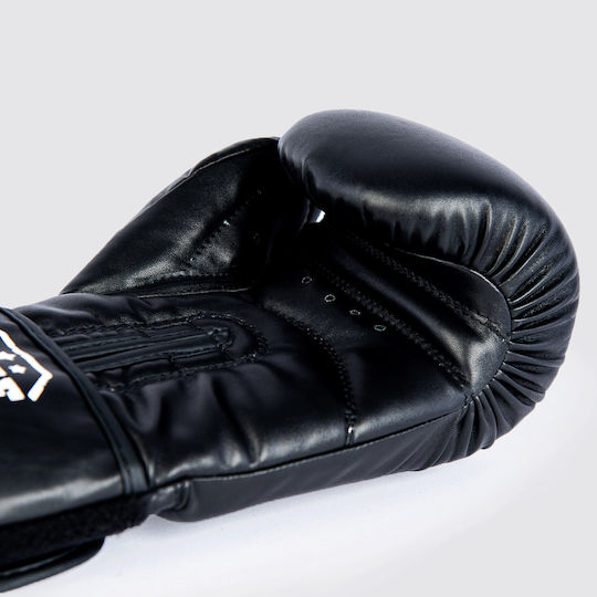 Boxing Pro Boxing Gloves Made of Synthetic Leather for Competition Black
