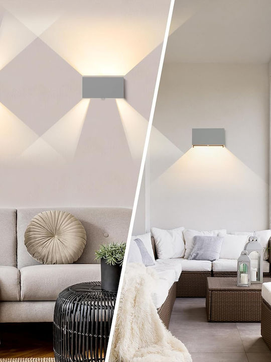 Wall-Mounted Outdoor LED Lighting IP65 with Warm White Light