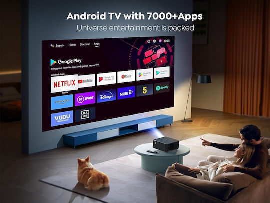 Yaber K2 Мини Проектор LCD Full HD Лампа LED с Wi-Fi и Вградени Говорители