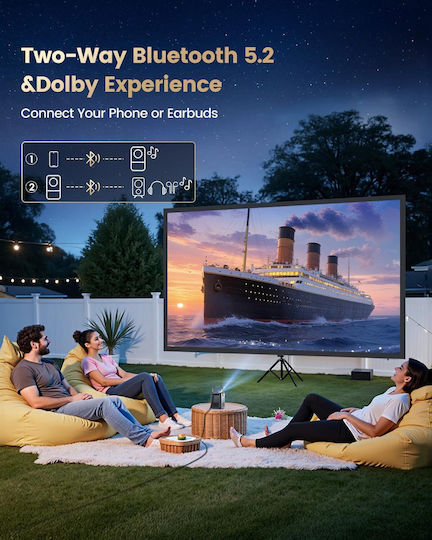 Wimius P61 Pro Mini Proiector LCD Full HD cu Lampă LED Wi-Fi și Difuzoare Încorporate