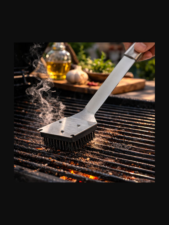 Set 6 Unelte Pentru Grătar Zola Pensetă Spatulă Cuțit Furculiță Cuțit Perie Oțel Inoxidabil Geantă Depozitare