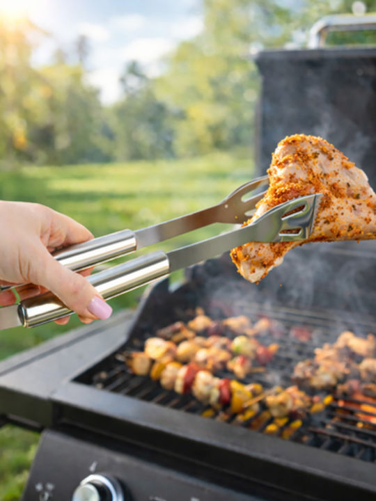 Set 6 Unelte Pentru Grătar Zola Pensetă Spatulă Cuțit Furculiță Cuțit Perie Oțel Inoxidabil Geantă Depozitare
