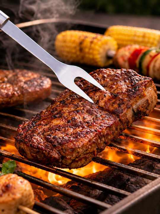 Set 6 Unelte Pentru Grătar Zola Pensetă Spatulă Cuțit Furculiță Cuțit Perie Oțel Inoxidabil Geantă Depozitare