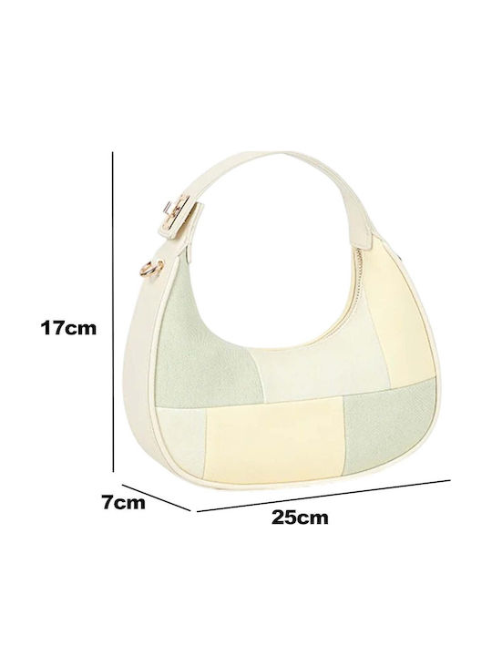 Gallantry Hobo Handbag Women In Patchwork Denim Shoulder Bag Strap Beige