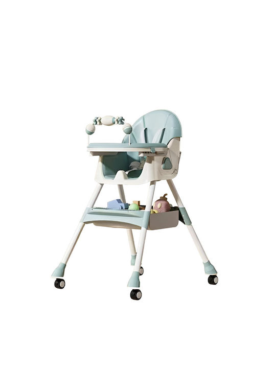 Alista Home Scaun Înalt de Masă Bebe Pliabil 3 în 1 cu Înălțime Reglabilă Verde